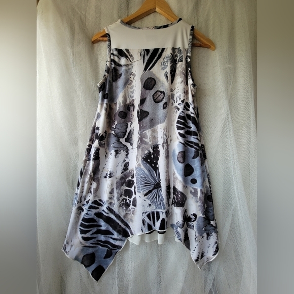 JOSEPH RIBKHOFF 》Unique Rare Sleeveless Butterfly Tunic Top Fairycore - Picture 6 of 10